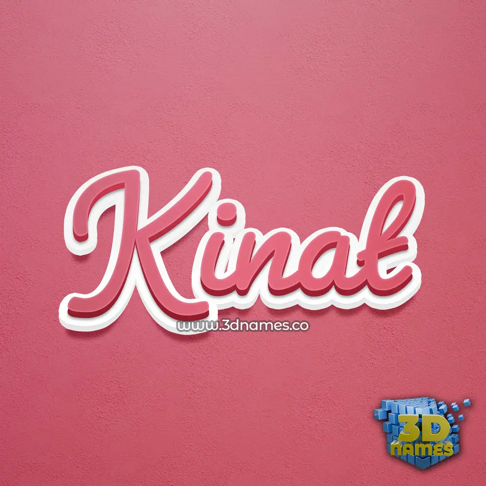 kinat in Red Scribble style - 3D name wallpaper