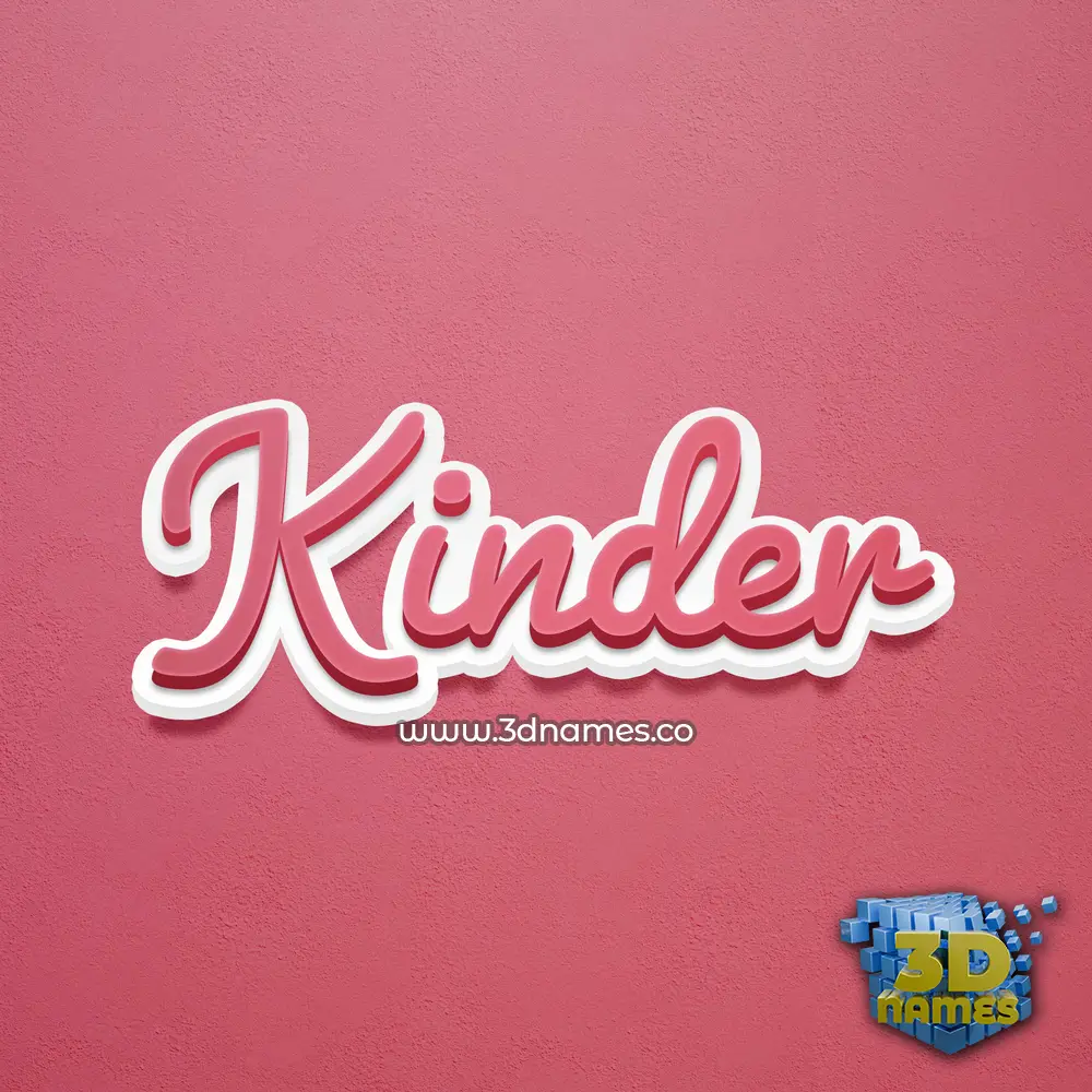 kinder in Red Scribble style - 3D name wallpaper