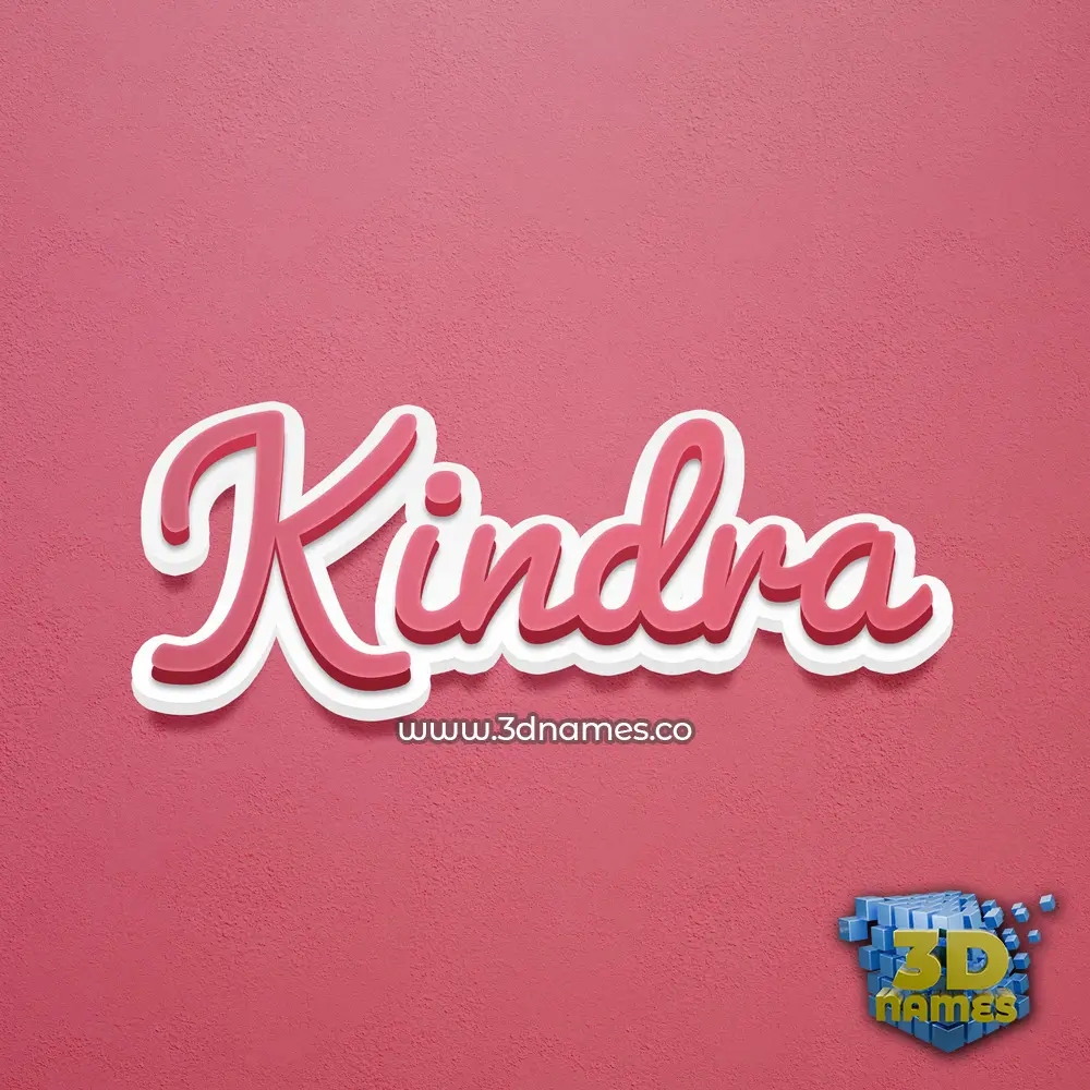 kindra in Red Scribble style - 3D name wallpaper