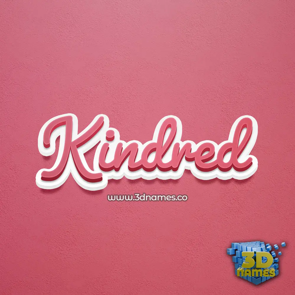 kindred in Red Scribble style - 3D name wallpaper
