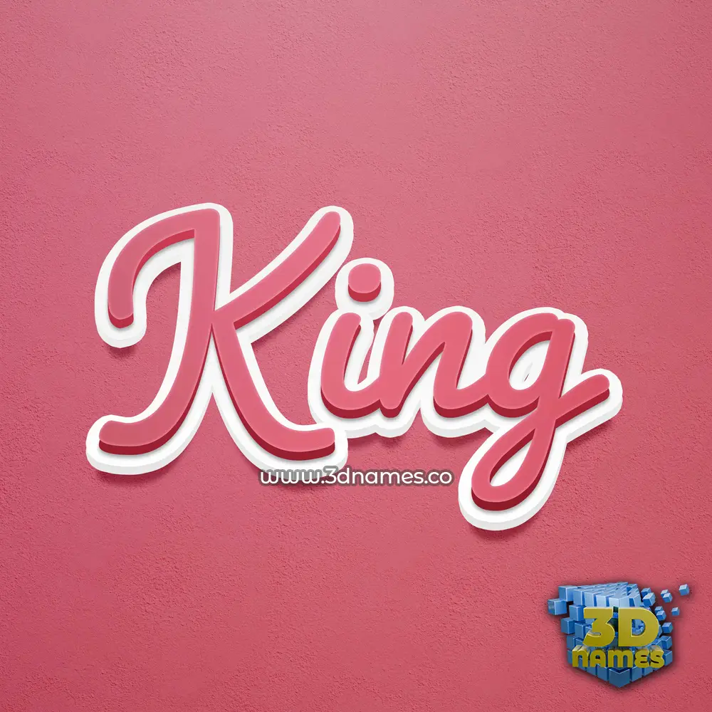 king in Red Scribble style - 3D name wallpaper