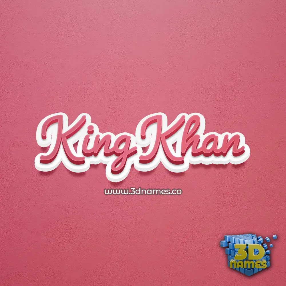 king khan in Red Scribble style - 3D name wallpaper