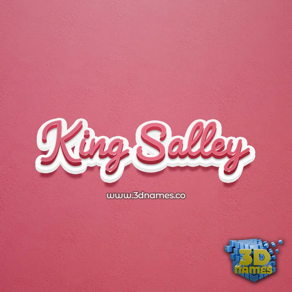 king salley in Red Scribble style - 3D name wallpaper