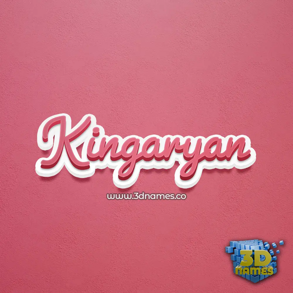 kingaryan in Red Scribble style - 3D name wallpaper