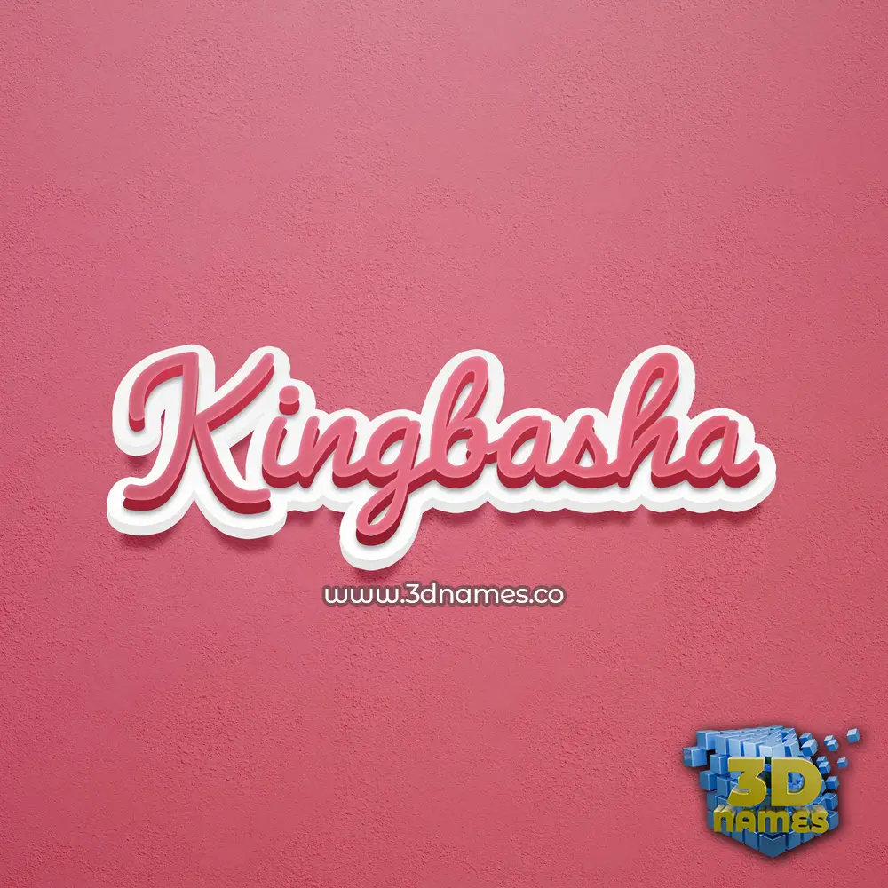 kingbasha in Red Scribble style - 3D name wallpaper