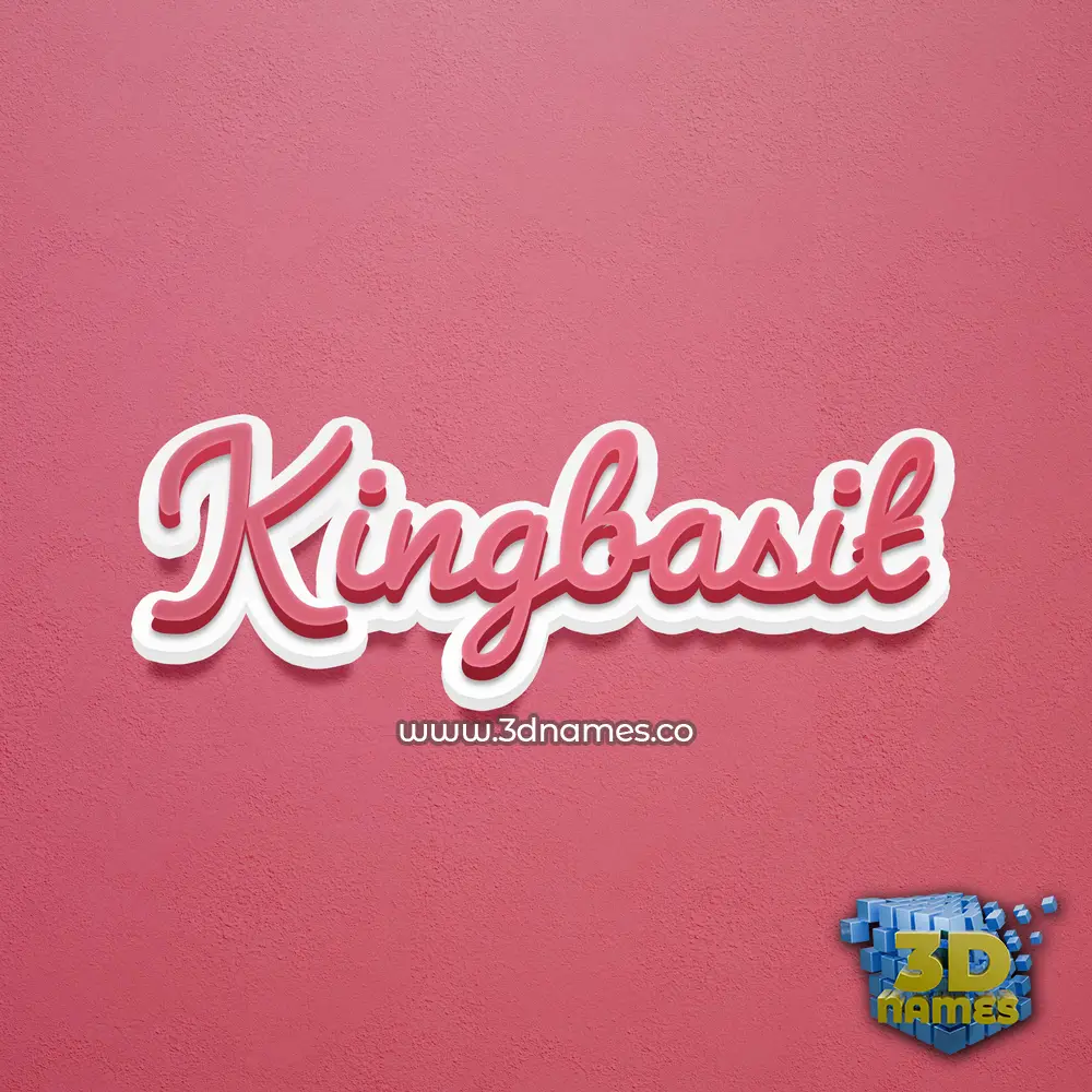 kingbasit in Red Scribble style - 3D name wallpaper