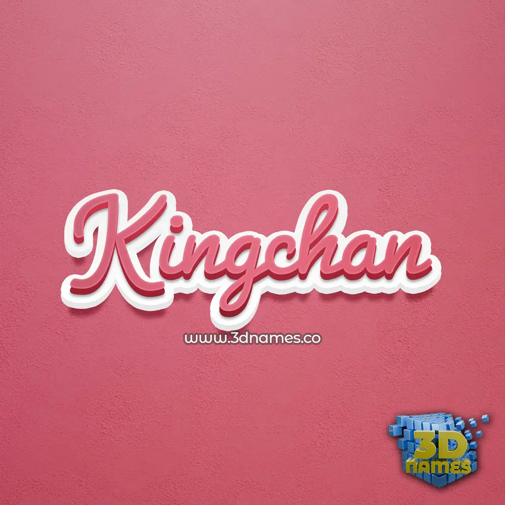 kingchan in Red Scribble style - 3D name wallpaper