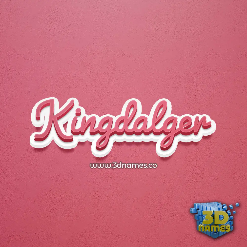 kingdalger in Red Scribble style - 3D name wallpaper