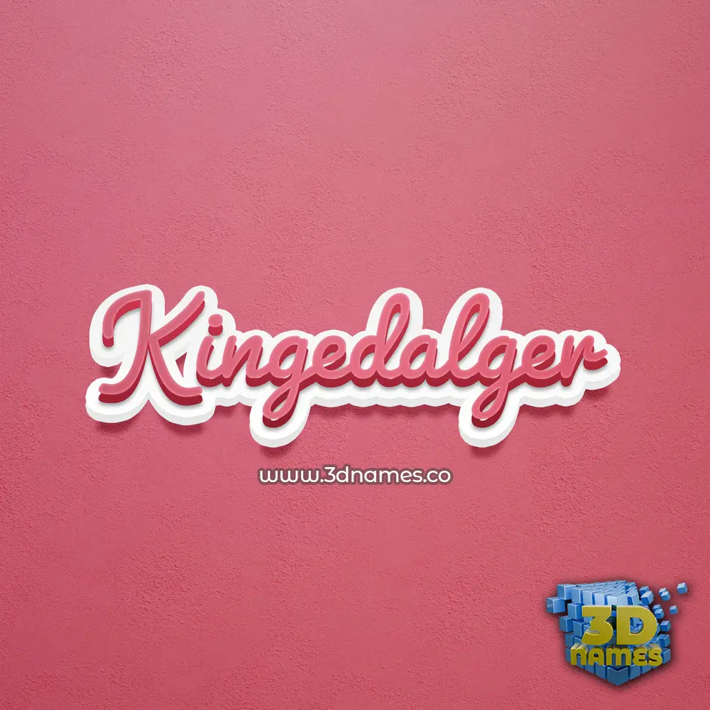 kingedalger in Red Scribble style - 3D name wallpaper