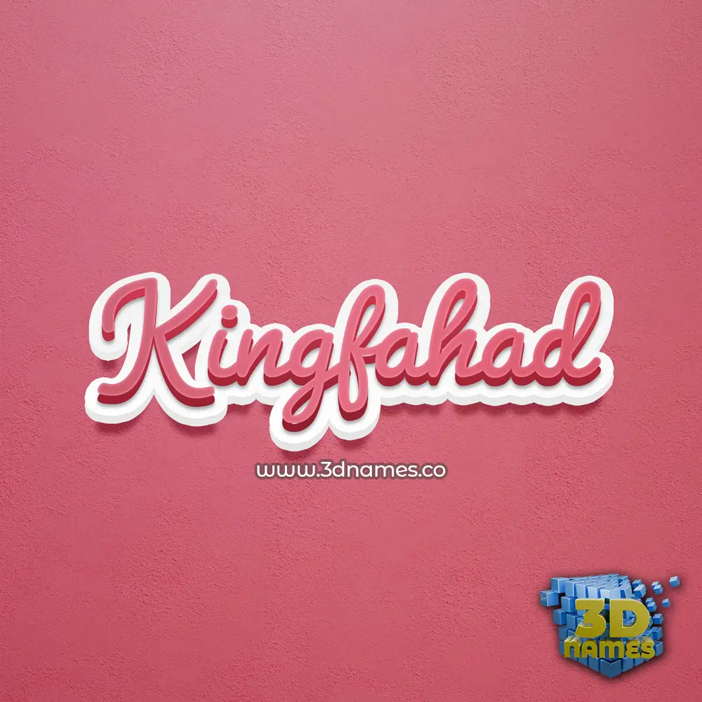 kingfahad in Red Scribble style - 3D name wallpaper