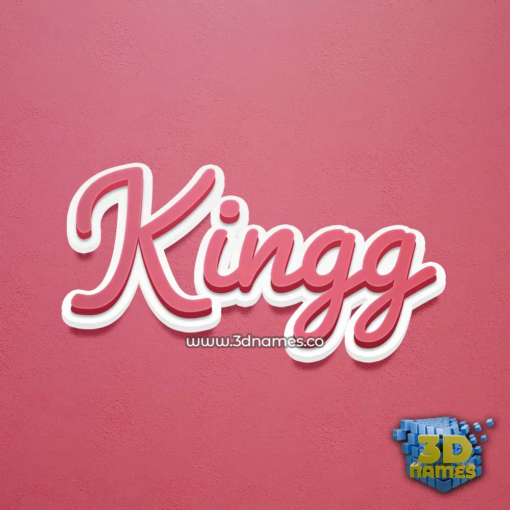 kingg in Red Scribble style - 3D name wallpaper