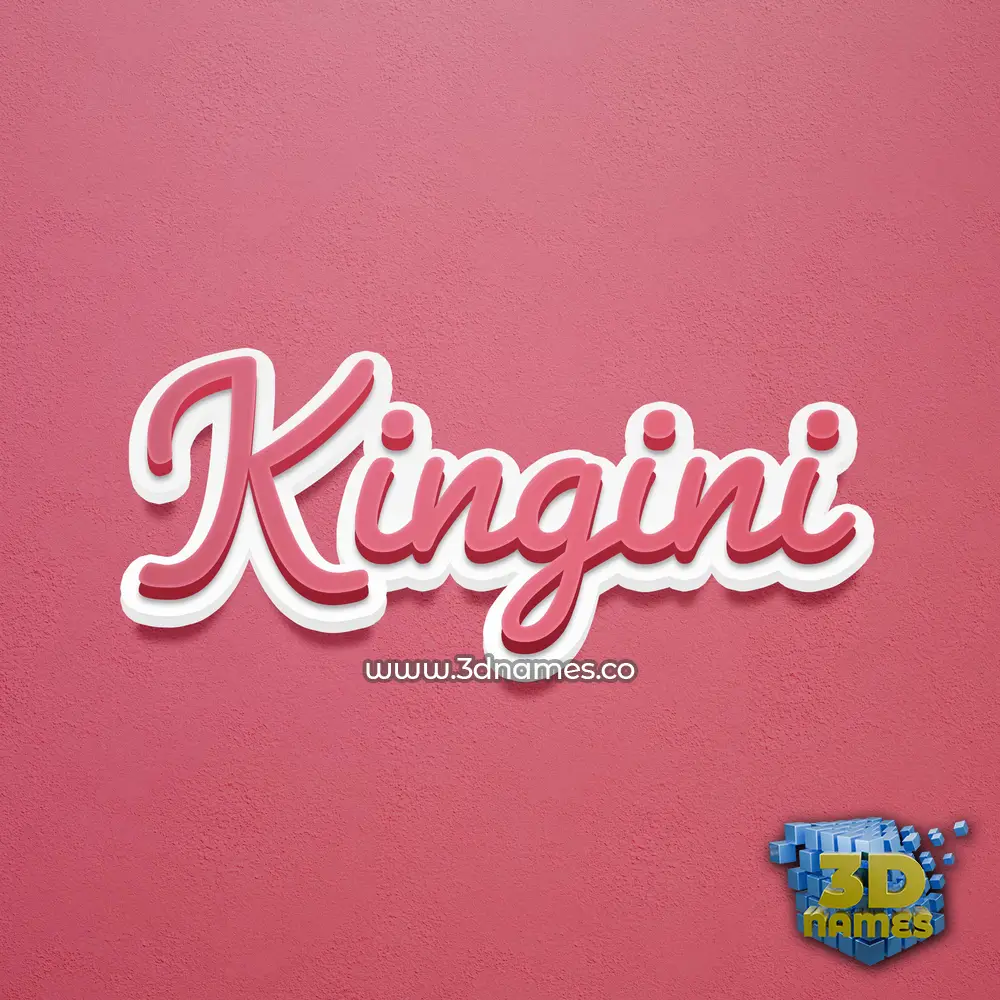 kingini in Red Scribble style - 3D name wallpaper