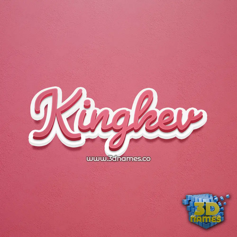 kingkev in Red Scribble style - 3D name wallpaper