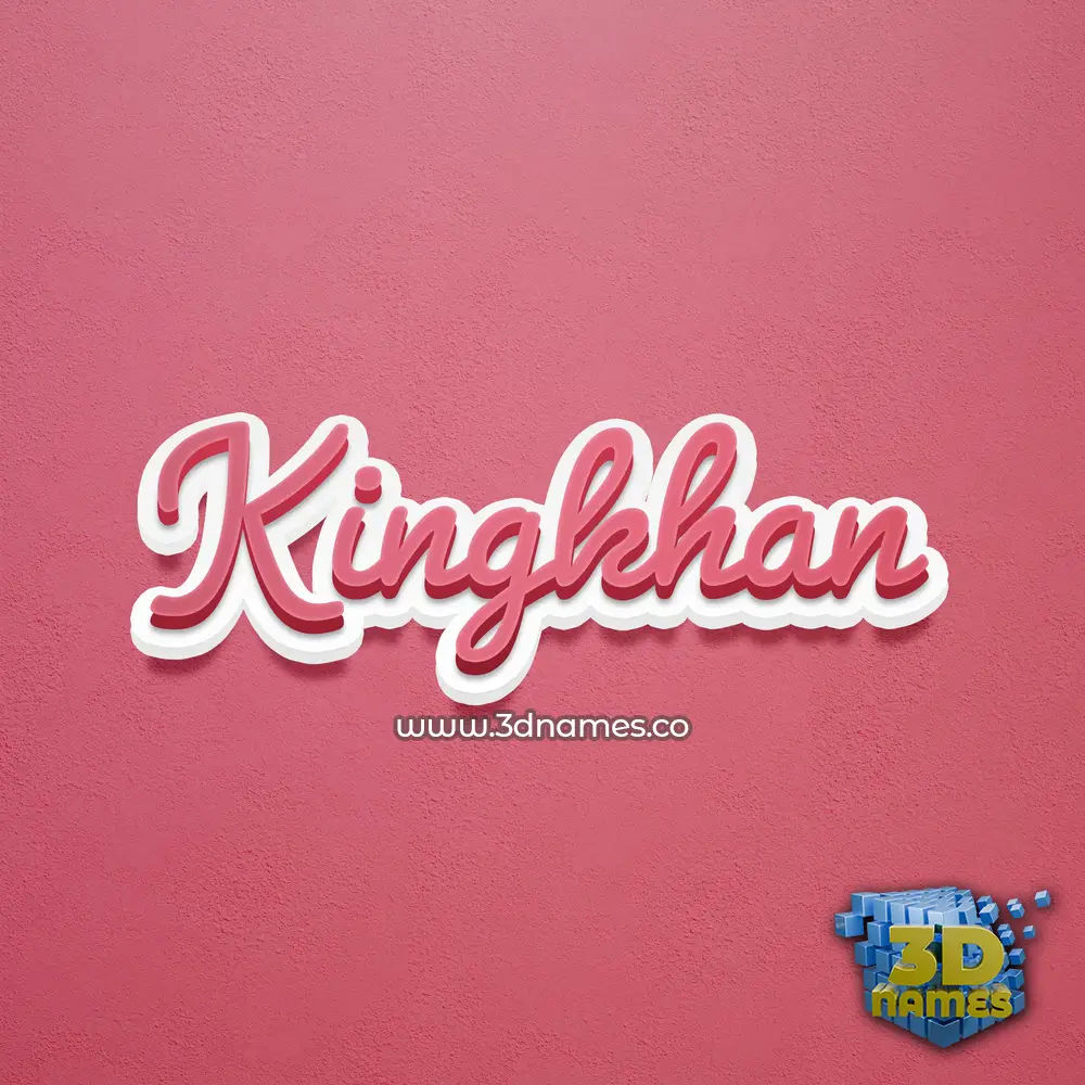 kingkhan in Red Scribble style - 3D name wallpaper