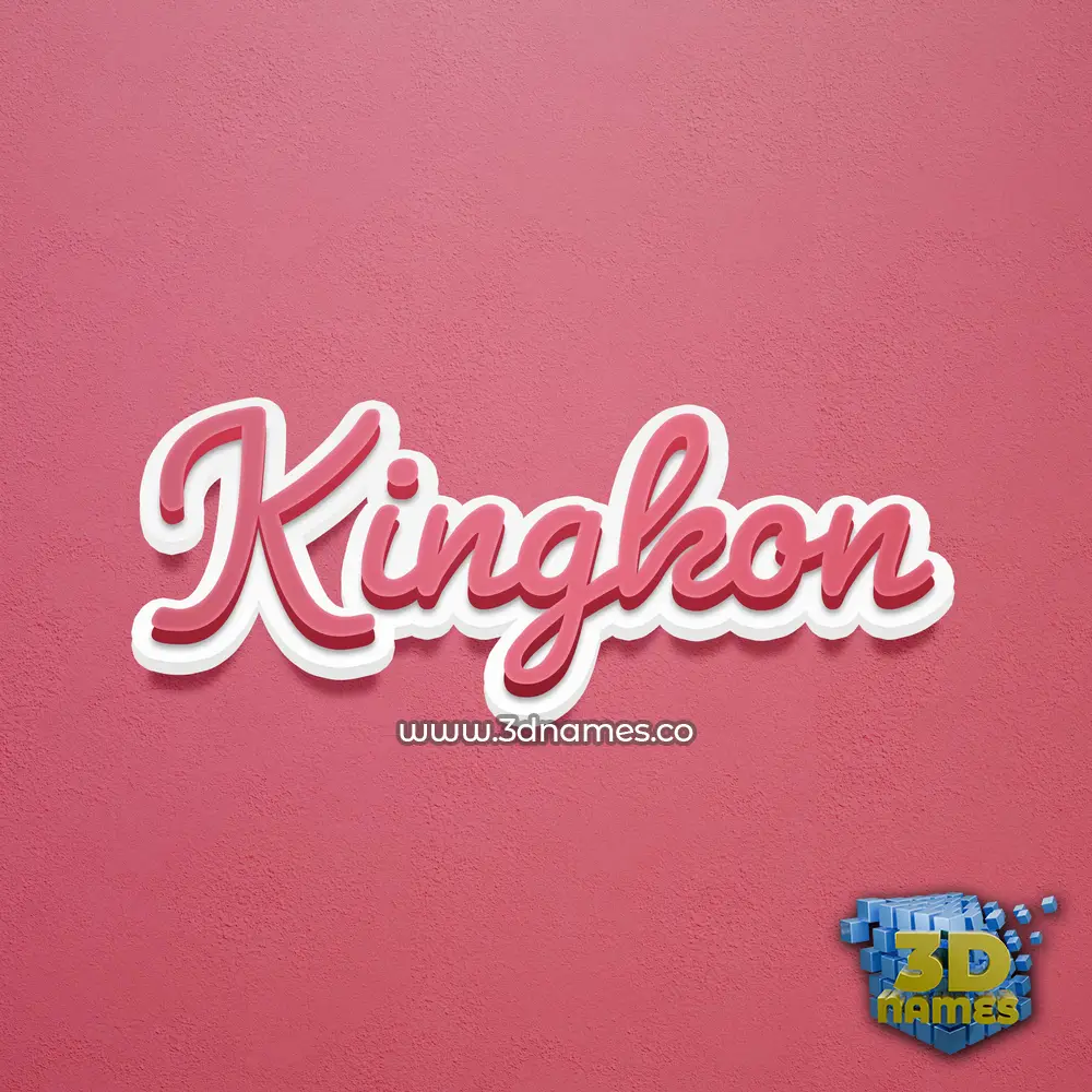 kingkon in Red Scribble style - 3D name wallpaper