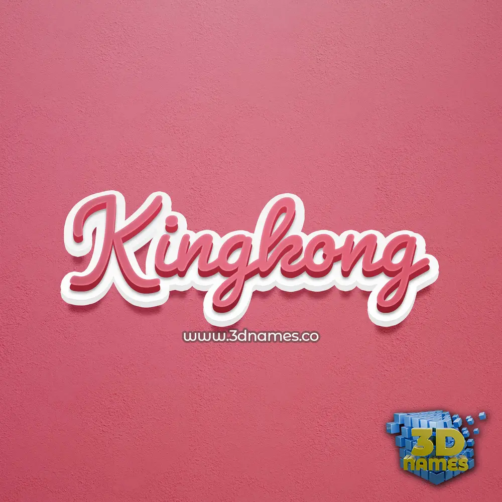 kingkong in Red Scribble style - 3D name wallpaper