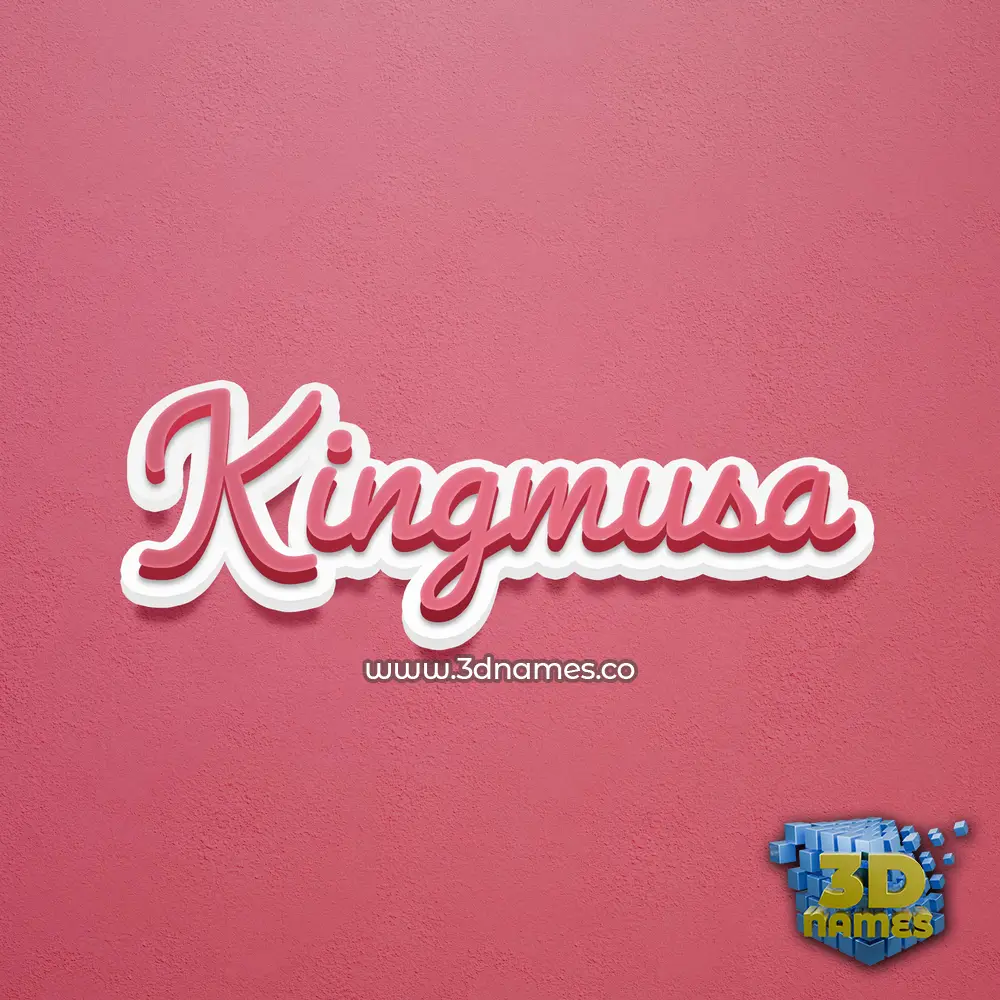 kingmusa in Red Scribble style - 3D name wallpaper