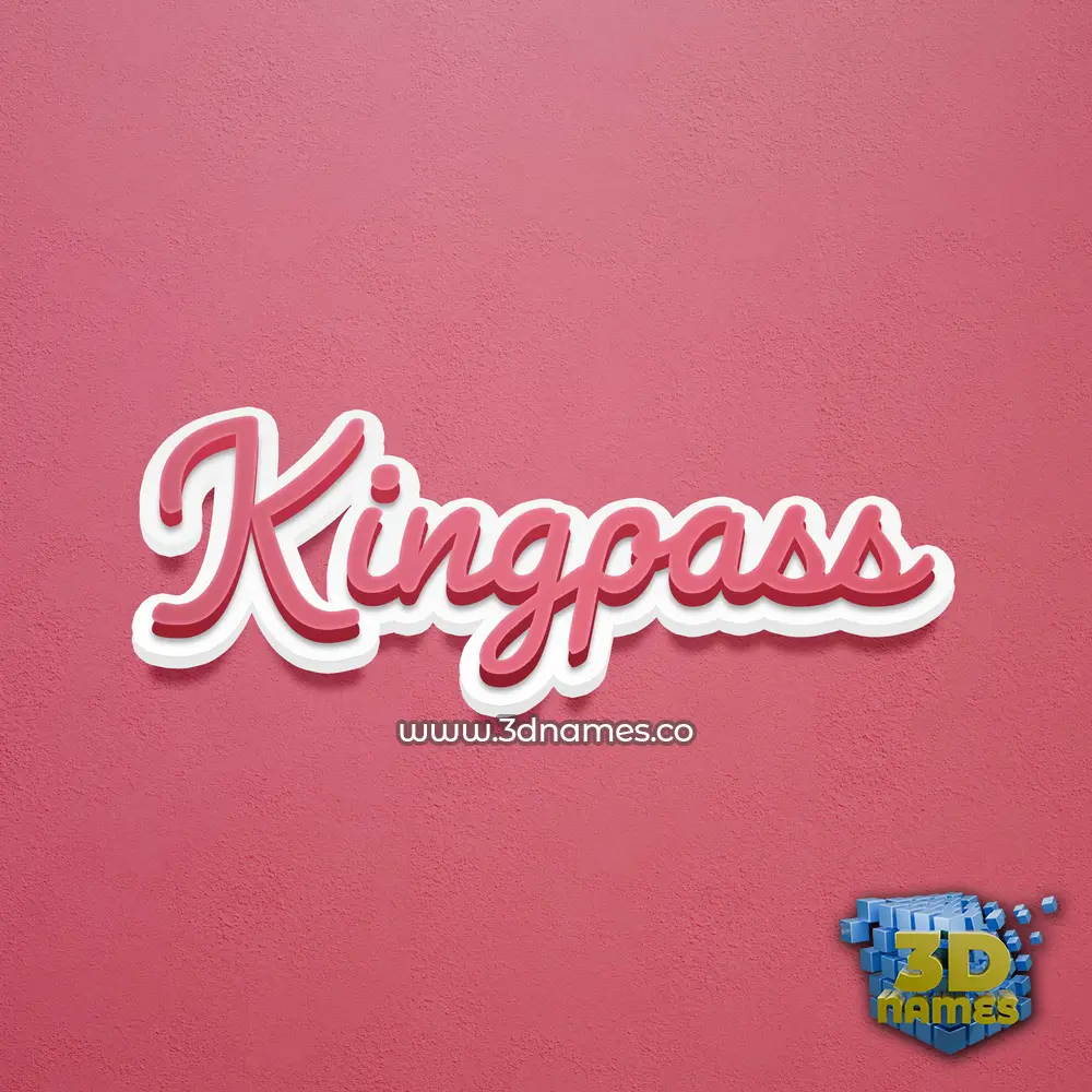 kingpass in Red Scribble style - 3D name wallpaper