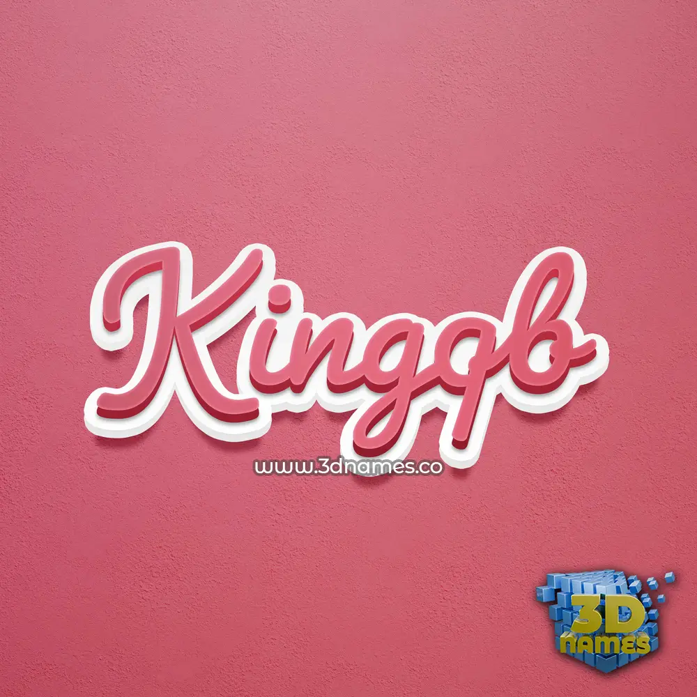 kingqb in Red Scribble style - 3D name wallpaper