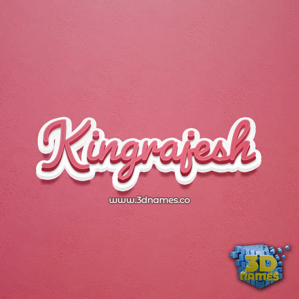 kingrajesh in Red Scribble style - 3D name wallpaper