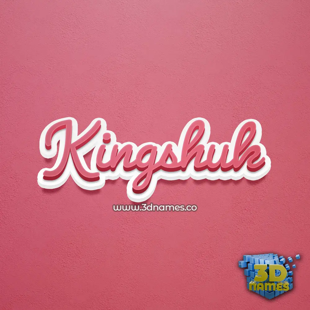 kingshuk in Red Scribble style - 3D name wallpaper