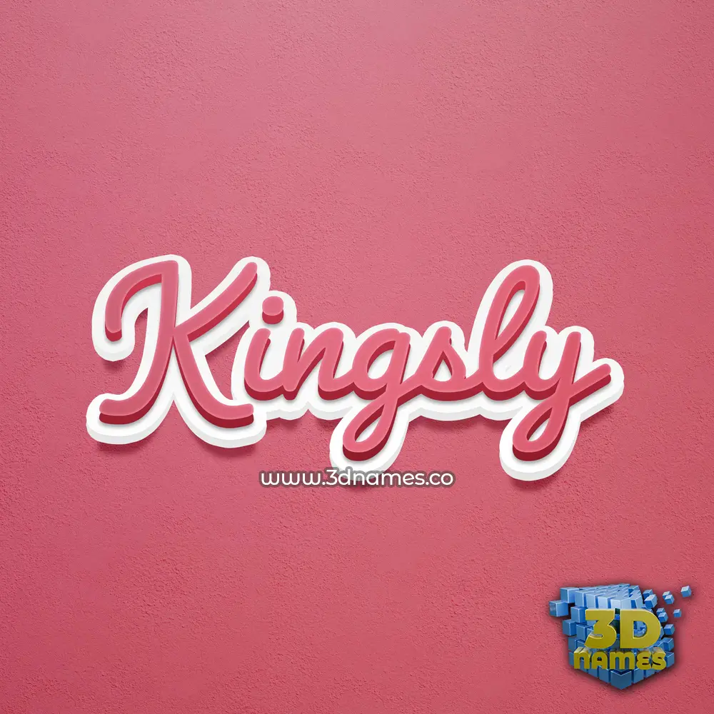 kingsly in Red Scribble style - 3D name wallpaper