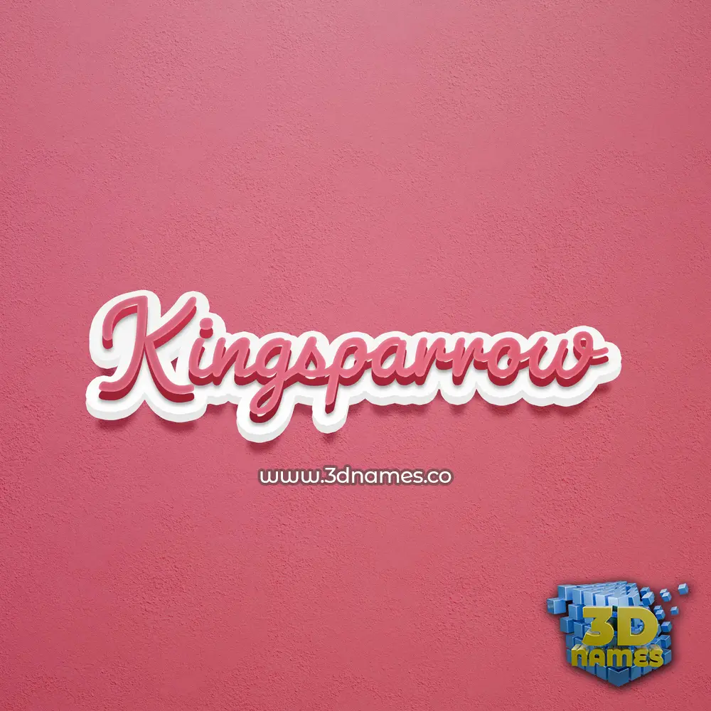 kingsparrow in Red Scribble style - 3D name wallpaper