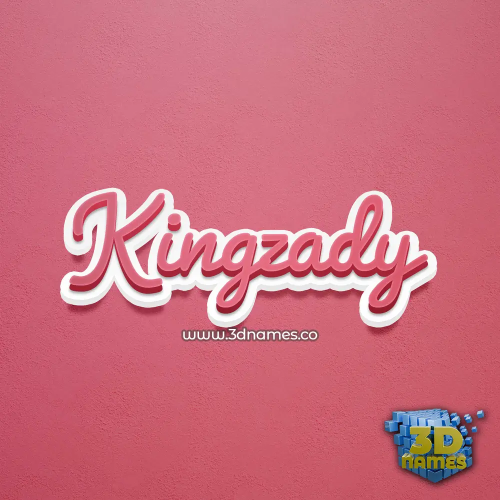 kingzady in Red Scribble style - 3D name wallpaper