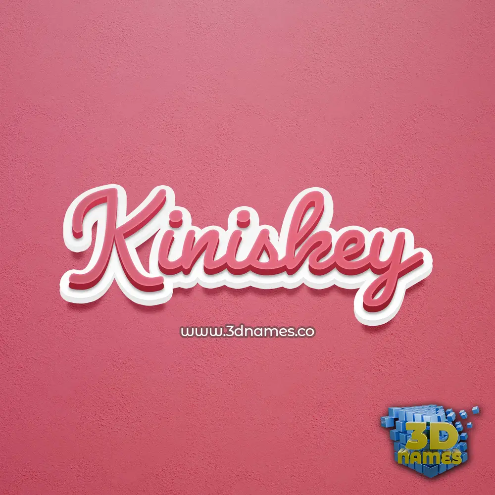 kiniskey in Red Scribble style - 3D name wallpaper