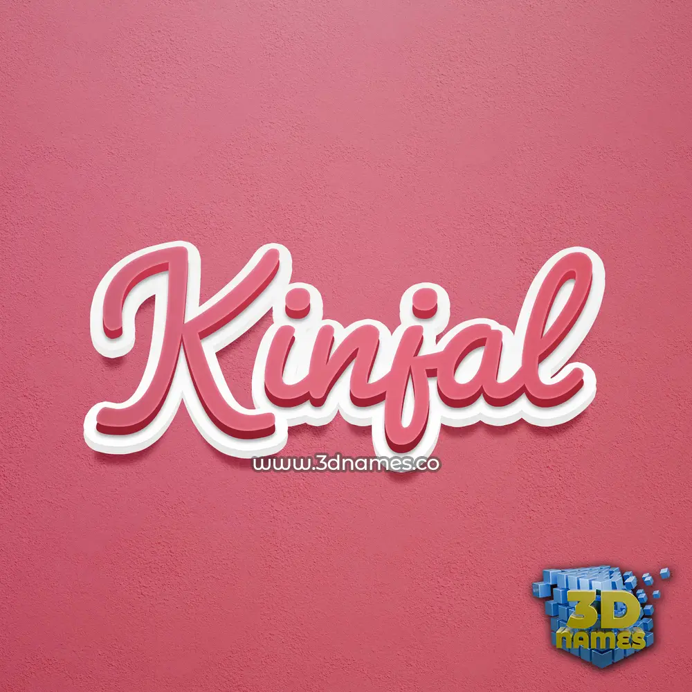 kinjal in Red Scribble style - 3D name wallpaper