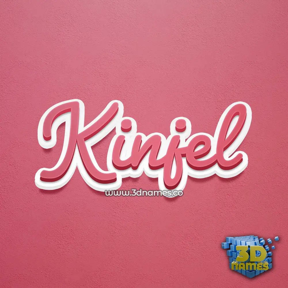 kinjel in Red Scribble style - 3D name wallpaper