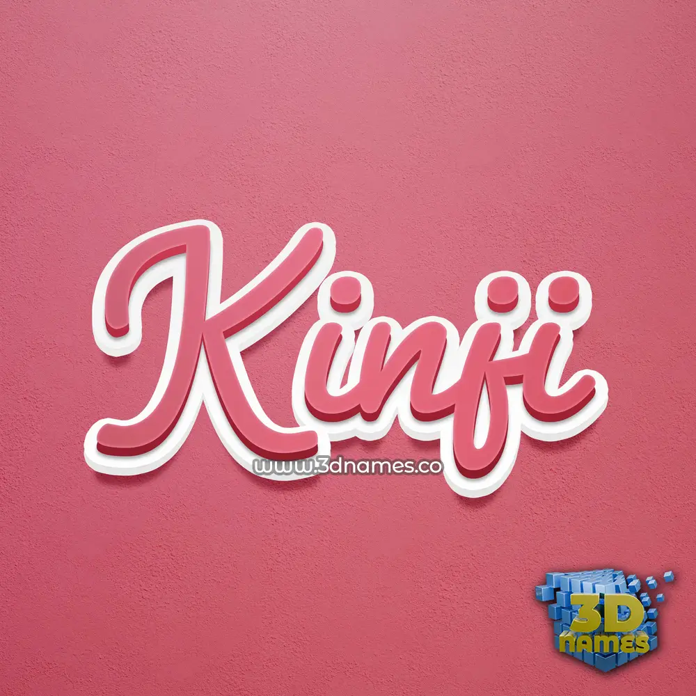 kinji in Red Scribble style - 3D name wallpaper