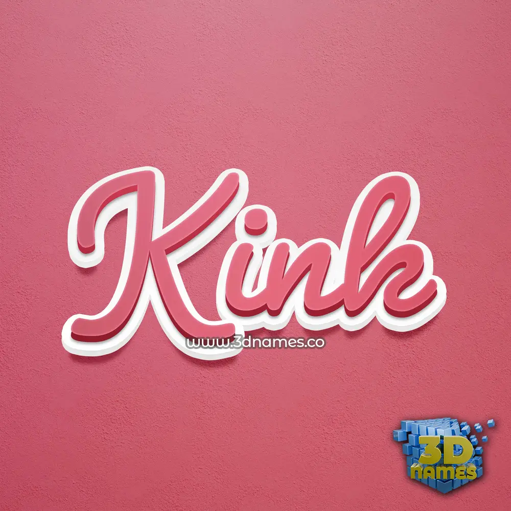 kink in Red Scribble style - 3D name wallpaper