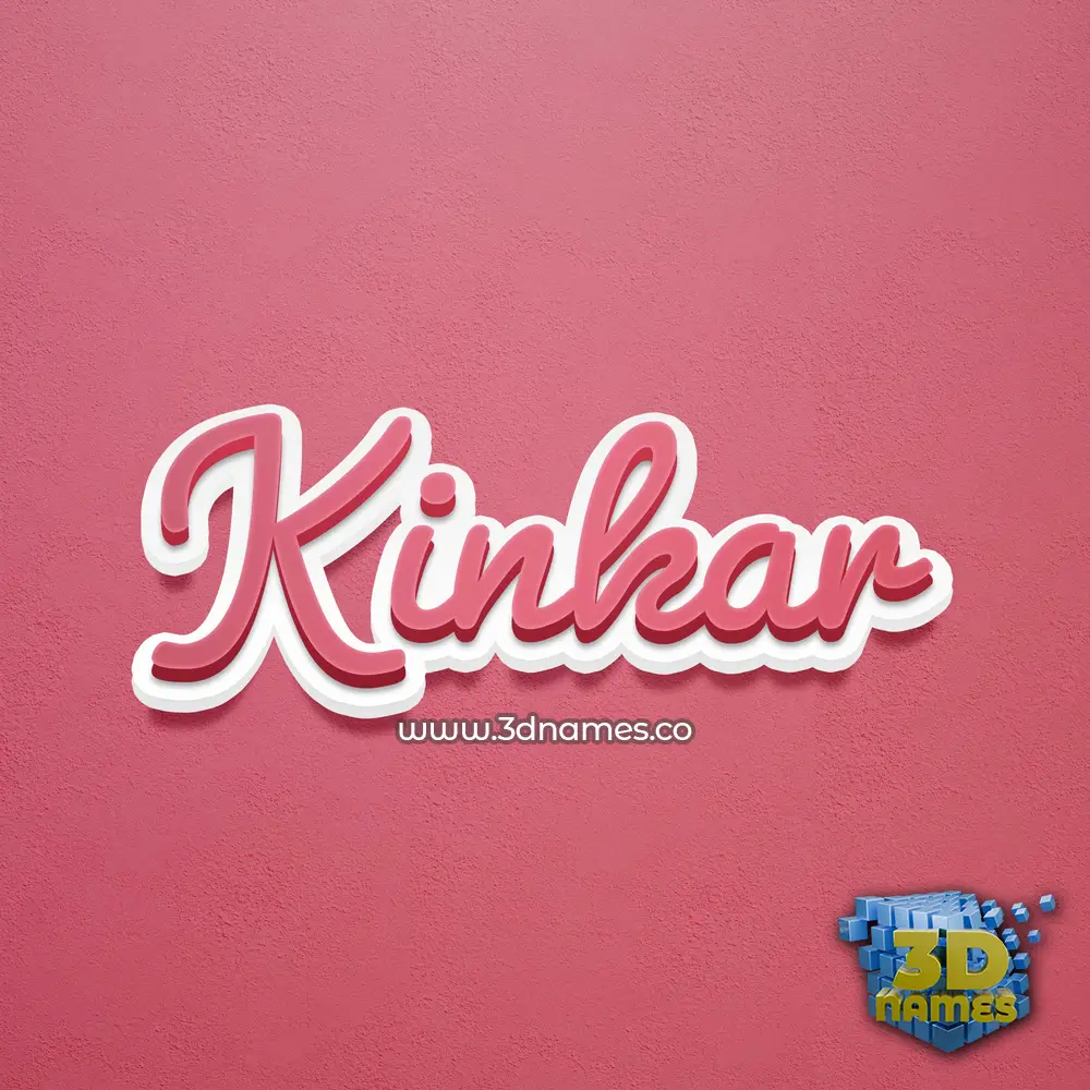 kinkar in Red Scribble style - 3D name wallpaper