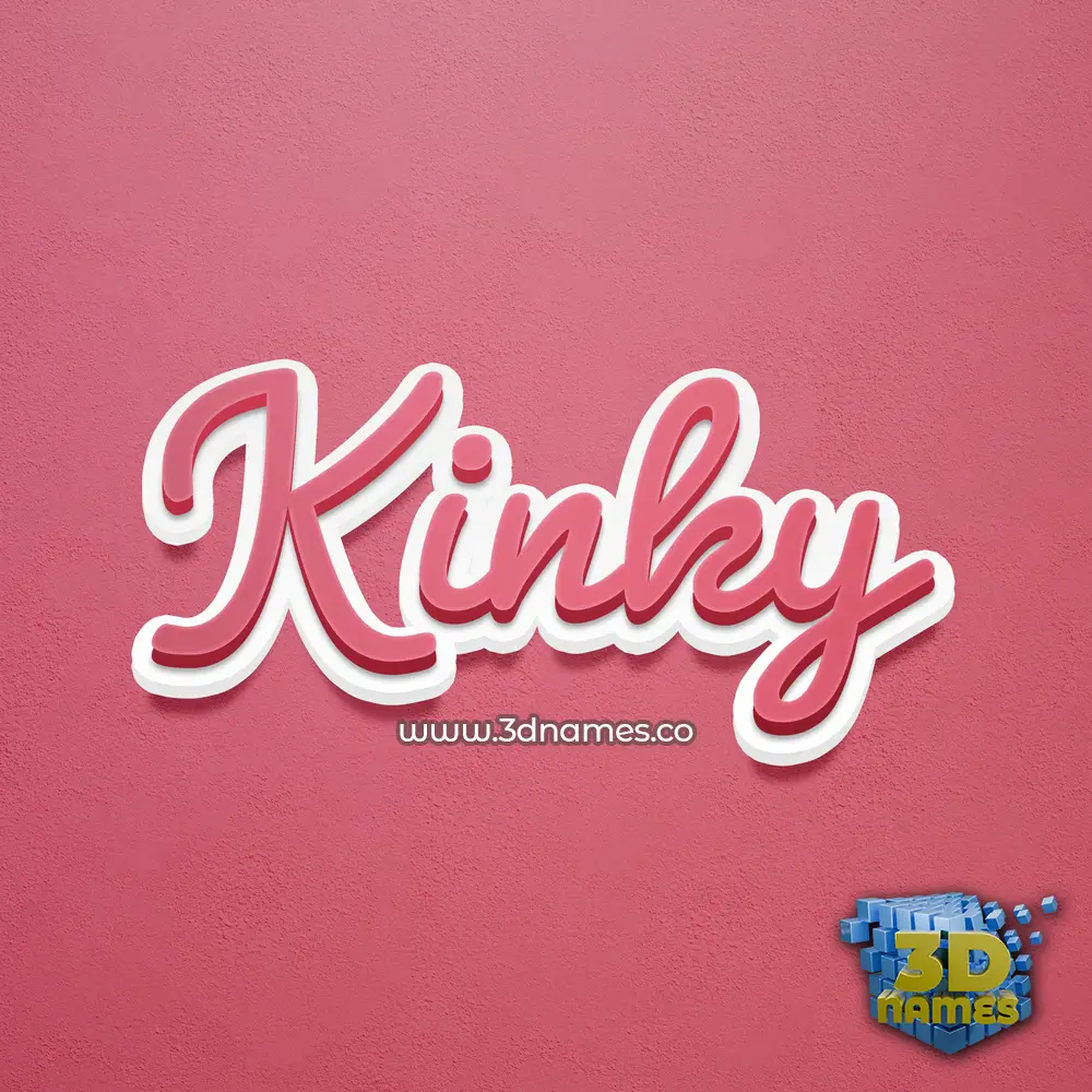 kinky in Red Scribble style - 3D name wallpaper