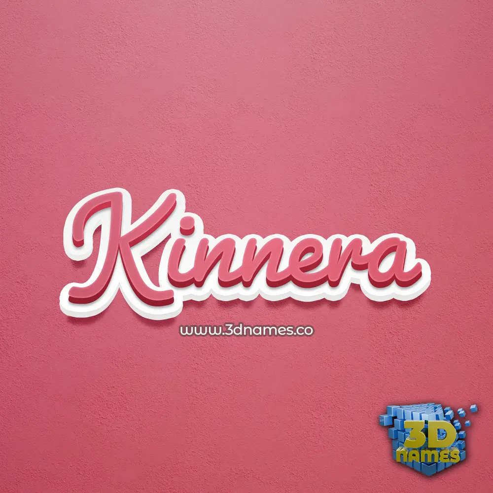 kinnera in Red Scribble style - 3D name wallpaper