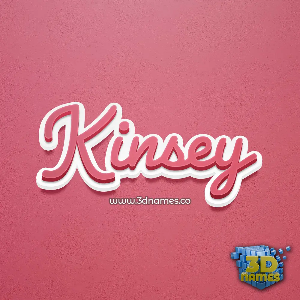 kinsey in Red Scribble style - 3D name wallpaper
