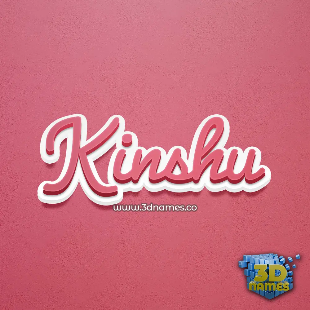 kinshu in Red Scribble style - 3D name wallpaper