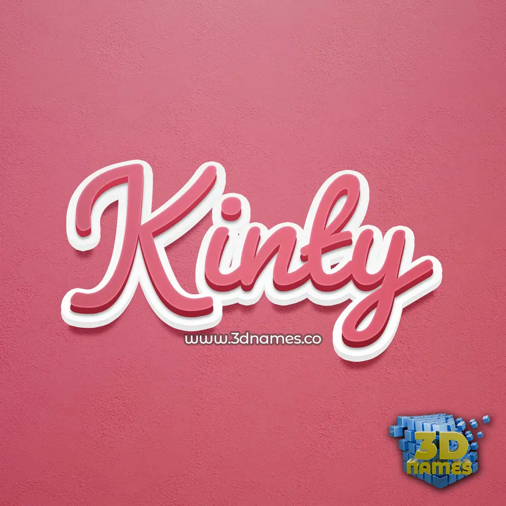 kinty in Red Scribble style - 3D name wallpaper