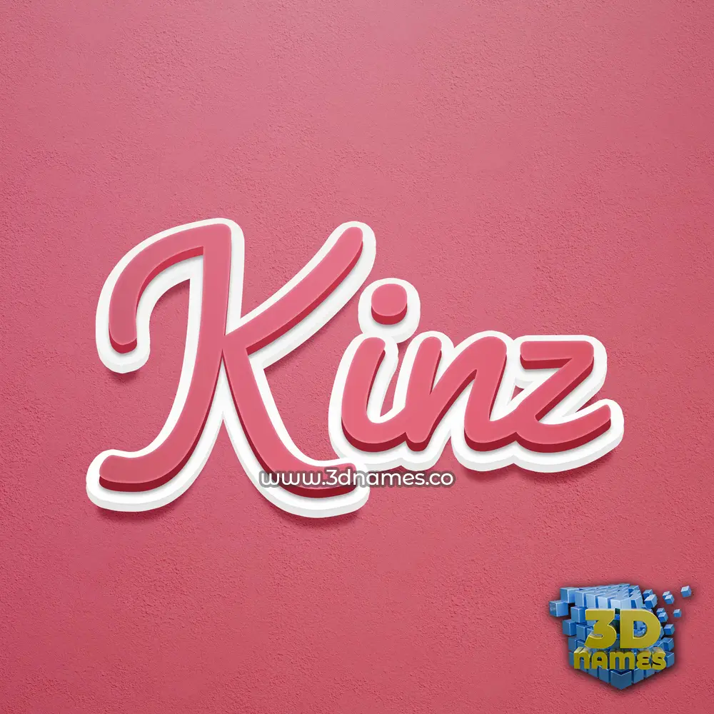 kinz in Red Scribble style - 3D name wallpaper