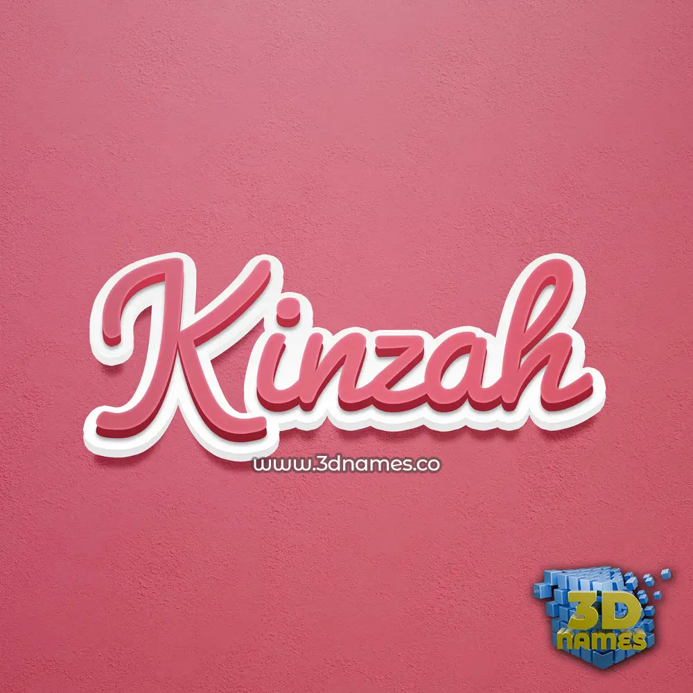 kinzah in Red Scribble style - 3D name wallpaper