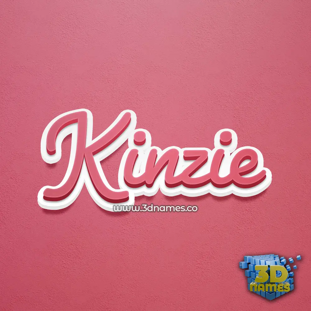 kinzie in Red Scribble style - 3D name wallpaper