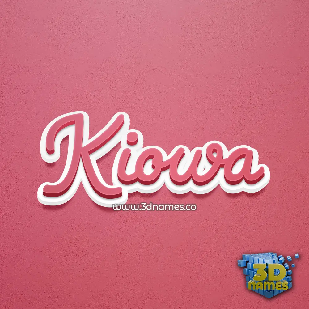 kiowa in Red Scribble style - 3D name wallpaper