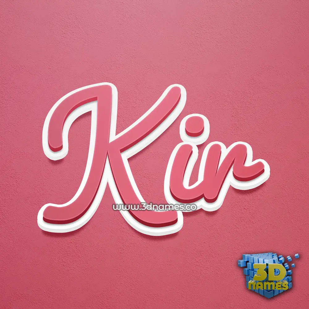 kir in Red Scribble style - 3D name wallpaper