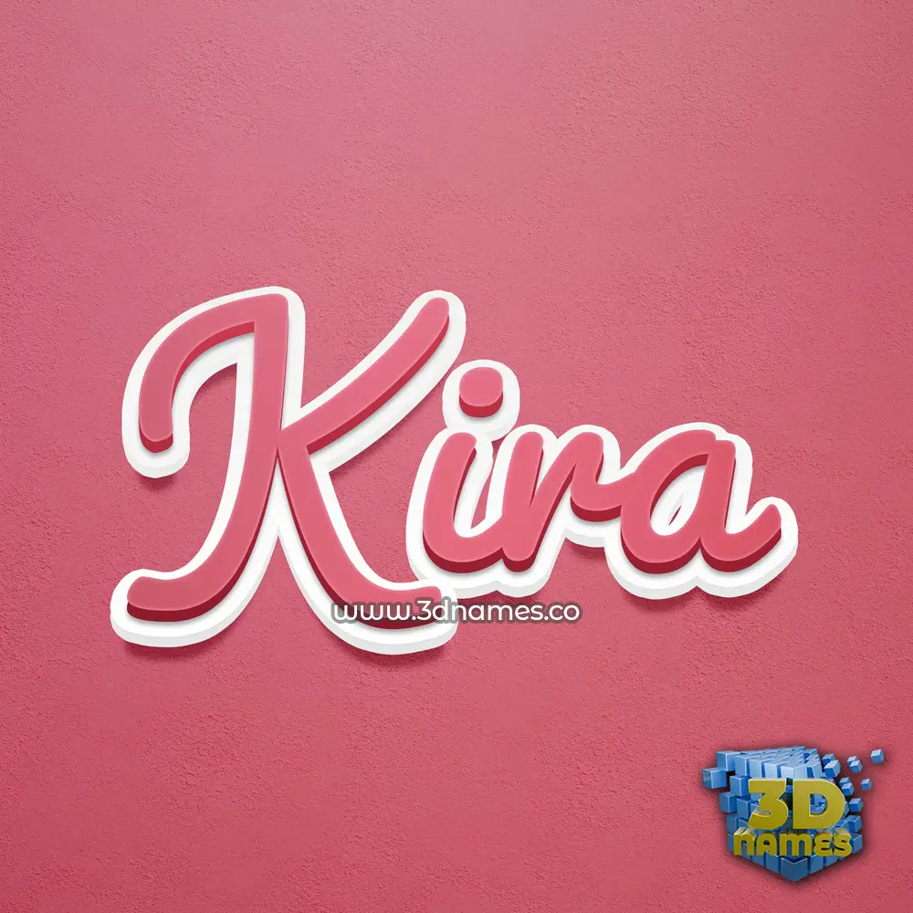 kira in Red Scribble style - 3D name wallpaper