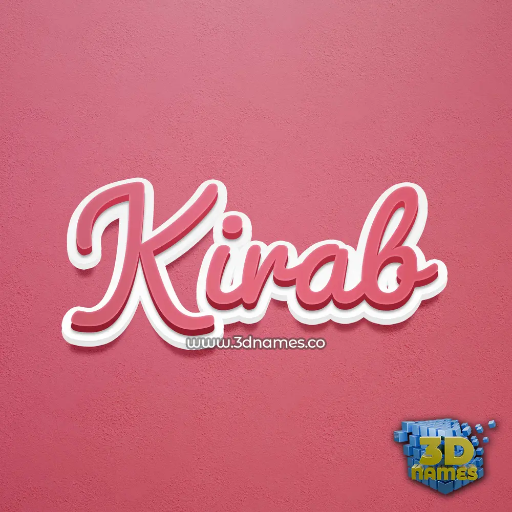 kirab in Red Scribble style - 3D name wallpaper