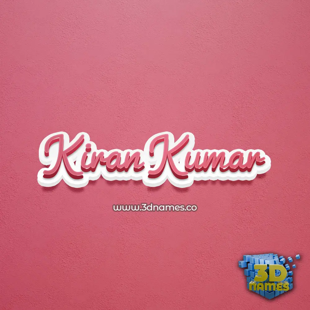 kiran kumar in Red Scribble style - 3D name wallpaper