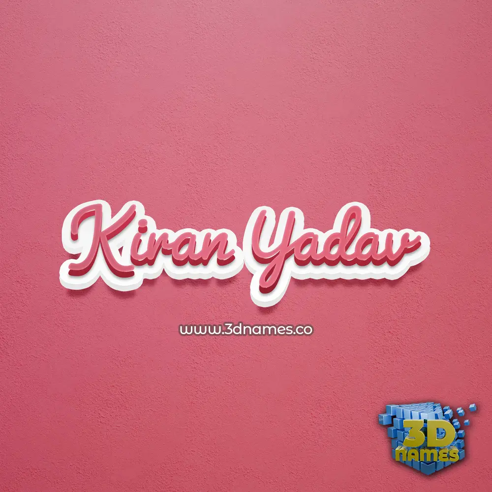 kiran yadav in Red Scribble style - 3D name wallpaper