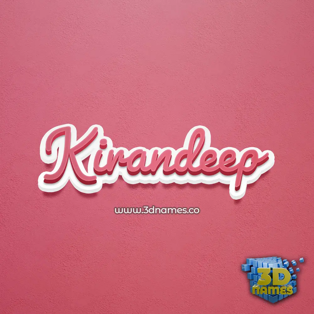 kirandeep in Red Scribble style - 3D name wallpaper