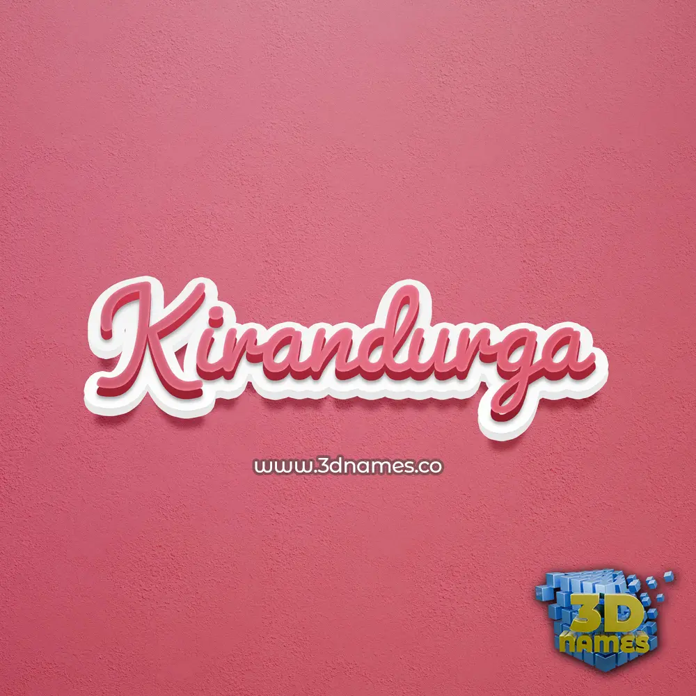 kirandurga in Red Scribble style - 3D name wallpaper